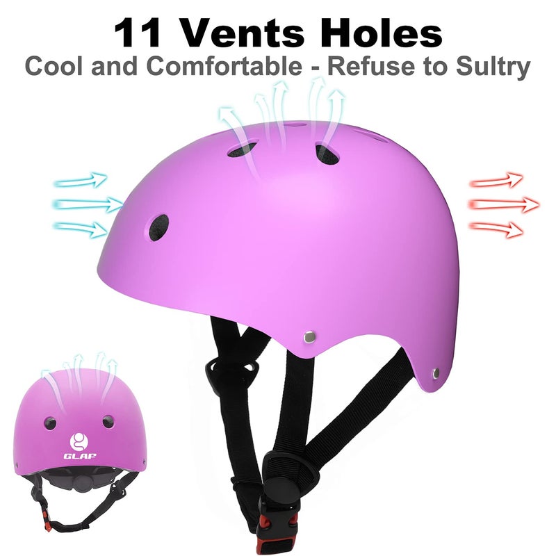 Glaf Toddler Helmet 2-4 Years Kids Bike Helmets for 2-8 Years Old Baby Girls Boys Multi-Sport Helmet Adjustable Skateboard Bicycle Helmet Lightweight 2 Sizes for Toddler to Youth (Purple, Small) - Image 4